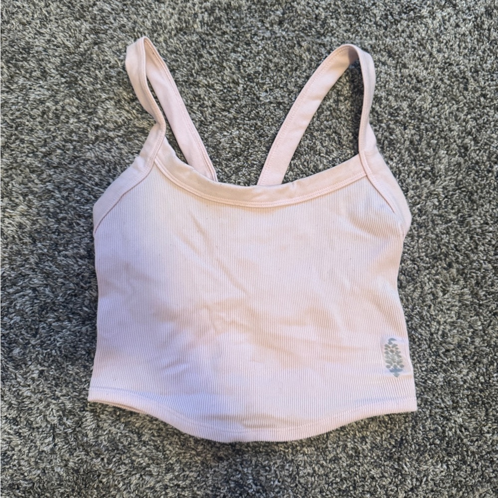 FP Movement by Free People Light Pink Ribbed Tank Top